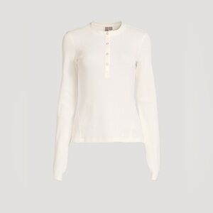 SWEATY BETTY Laid Back Waffle Weave Long Sleeve White/ Cream XS